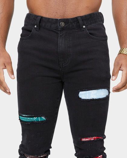 Carre BU Rugueux Distressed Jeans Washed Black