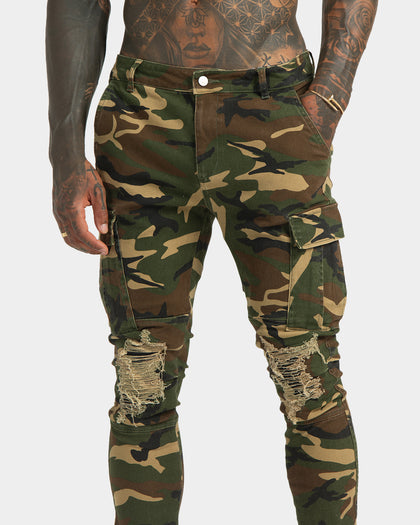 XXIII Sergeant Camo Ripped Jeans Camo