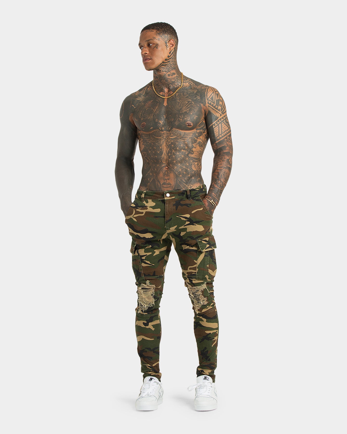 XXIII Sergeant Camo Ripped Jeans Camo | Culture Kings US