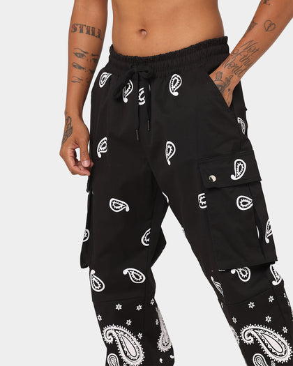 XXIII Paisley Cargo Pants Black/White