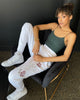 Carré Rhinestone Rose Sweatpants White