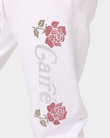 Carré Rhinestone Rose Sweatpants White