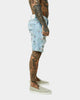 Saint Morta Lover Distressed Denim Shorts Superwash Blue