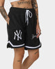 New Era New York Yankees Striped Mesh Shorts Black