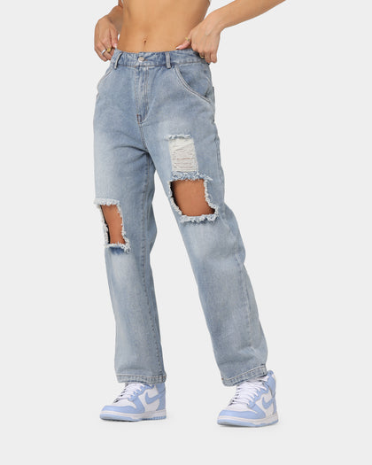 XXIII Women's Neveah Distressed Jeans Blue