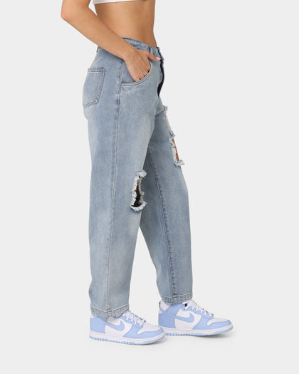 XXIII Women's Neveah Distressed Jeans Blue