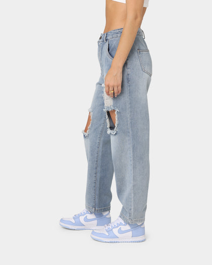 XXIII Women's Neveah Distressed Jeans Blue