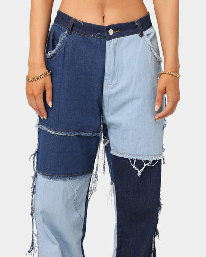 XXIII Zabe Multi Tone Denim Jeans Blue