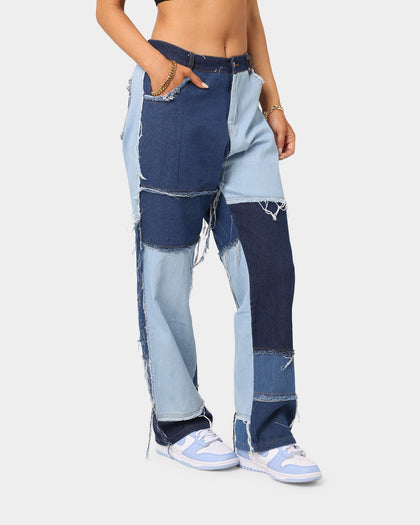 XXIII Zabe Multi Tone Denim Jeans Blue