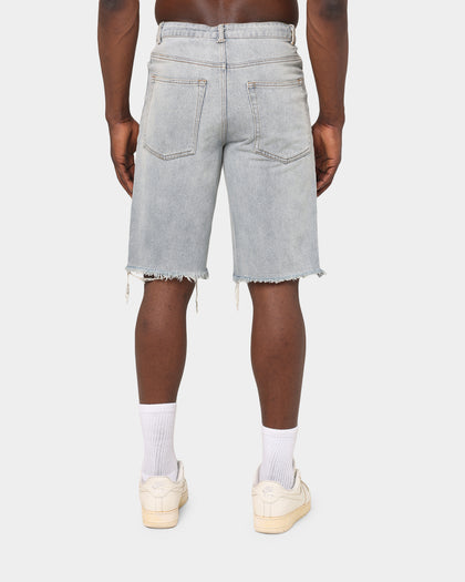 XXIII Frayed Wide Leg Shorts Light Blue