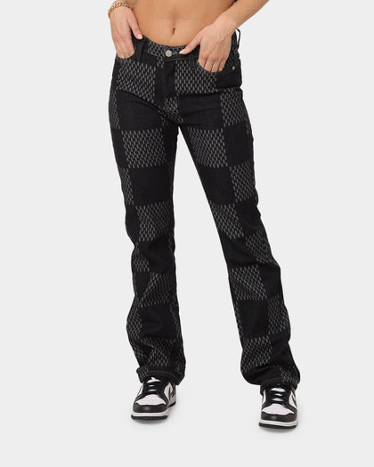 XXIII Women's Eloise Check Jeans Black