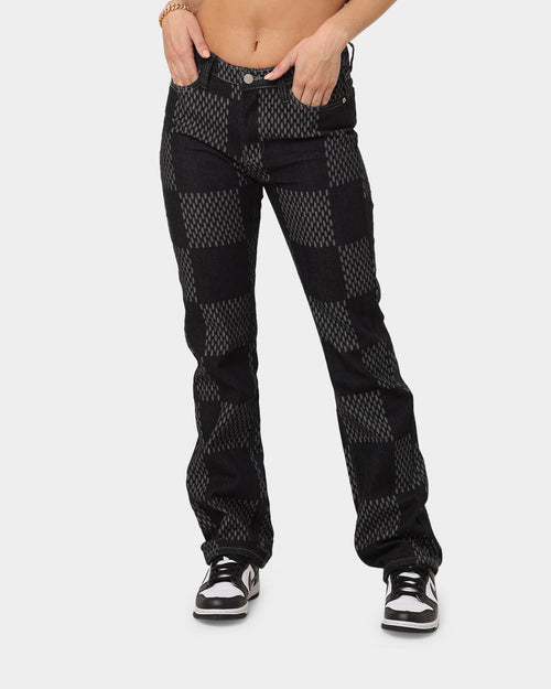 XXIII Women's Eloise Check Jeans Black