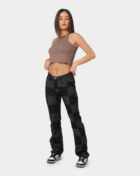 XXIII Women's Eloise Check Jeans Black