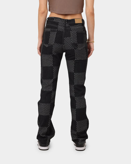 XXIII Women's Eloise Check Jeans Black