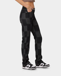 XXIII Women's Eloise Check Jeans Black
