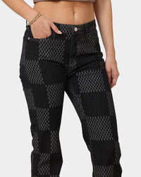 XXIII Women's Eloise Check Jeans Black