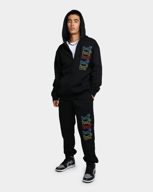 HUF Drop Out Stack Fleece Track Pants Black