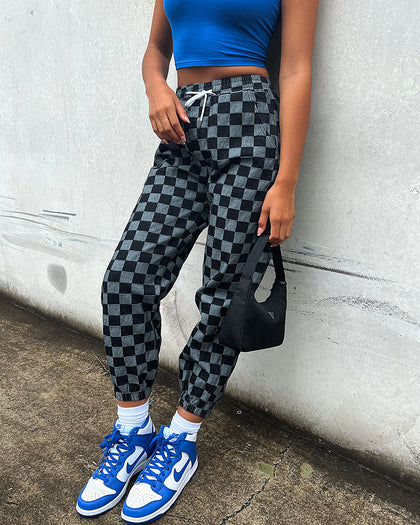 XXIII Ashe Checkered Pants Black