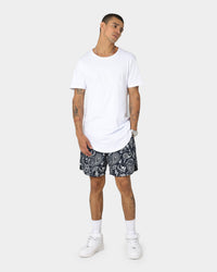 Saint Morta Paisley Skulls Beach Shorts Navy/White