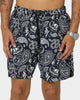 Saint Morta Paisley Skulls Beach Shorts Navy/White
