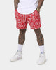Saint Morta Paisley Skulls Beach Shorts Red/White