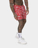 Saint Morta Paisley Skulls Beach Shorts Red/White