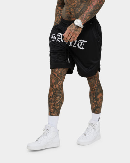 Saint Morta Day Of The Dead Basketball Shorts Black/White