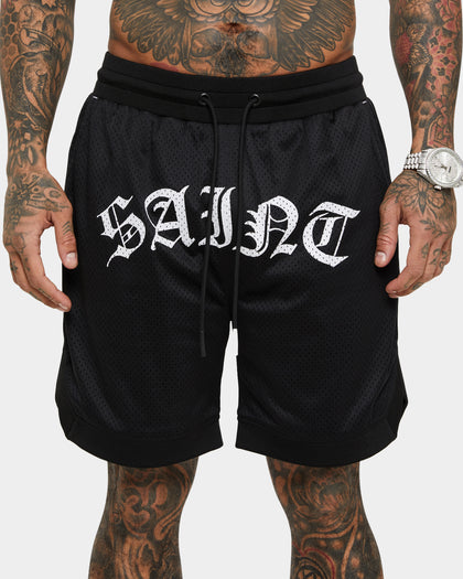 Saint Morta Day Of The Dead Basketball Shorts Black/White