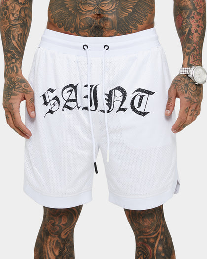 Saint Morta Day of the Dead Basketball Shorts White/Black
