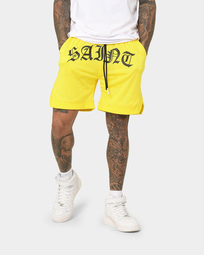 Saint Morta Day of the Dead Basketball Shorts Yellow/Black
