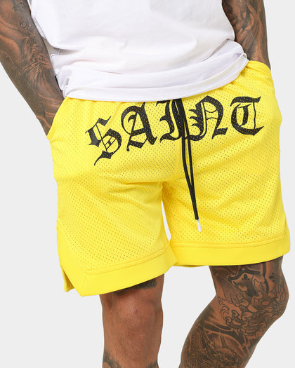 Saint Morta Day of the Dead Basketball Shorts Yellow/Black
