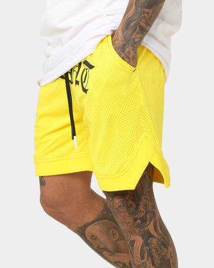 Saint Morta Day of the Dead Basketball Shorts Yellow/Black