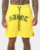 Saint Morta Day of the Dead Basketball Shorts Yellow/Black