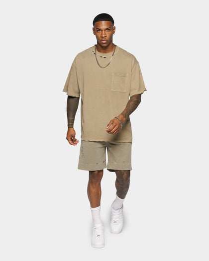 XXIII Bair Distressed Shorts Khaki