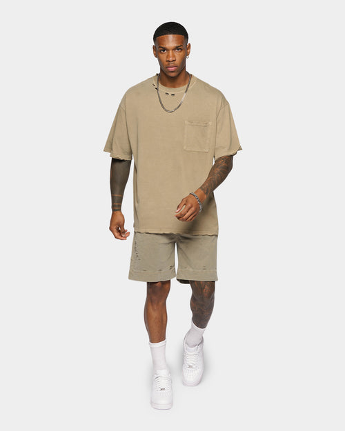XXIII Bair Distressed Shorts Khaki