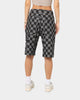 XXIII Checker Board Denim Shorts Black