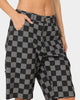 XXIII Checker Board Denim Shorts Black