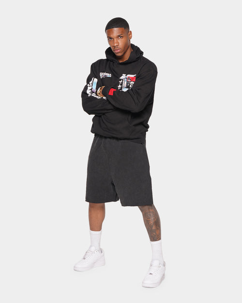 XXIII Halton Acid Wash Baggy Shorts Acid Wash Black