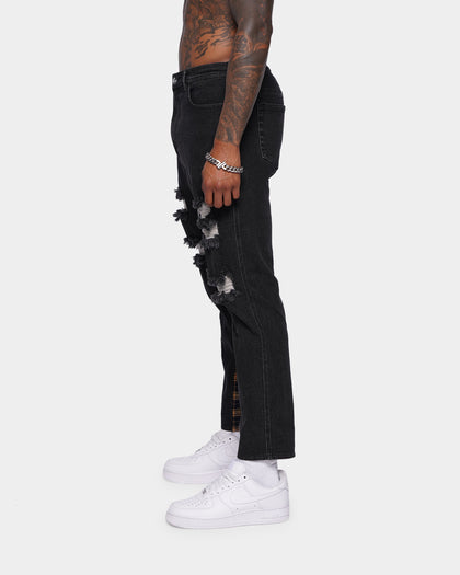 XXIII Tartan Panel Jeans Black/Tartan