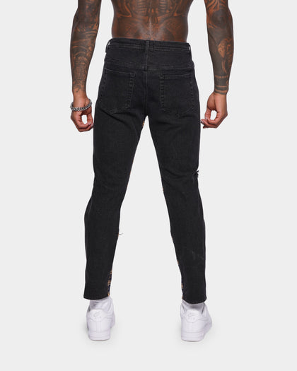 XXIII Tartan Panel Jeans Black/Tartan
