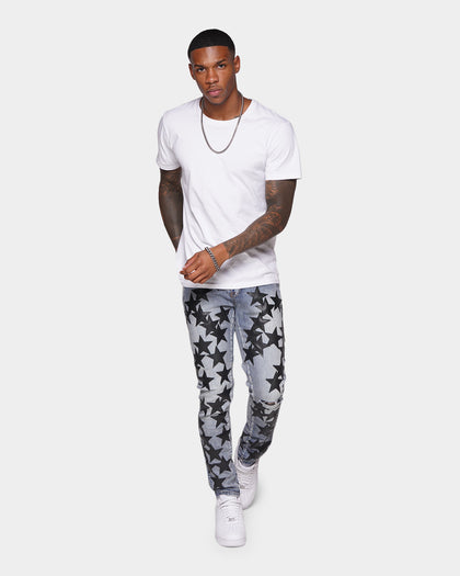 XXIII Star Leather Patch Jeans Blue/Black