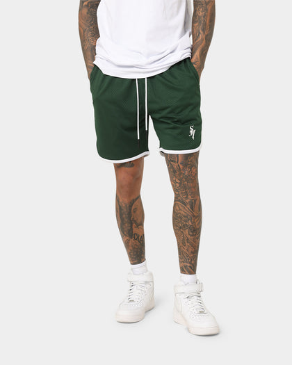 Saint Morta Icarus Mesh Shorts Dark Green/White