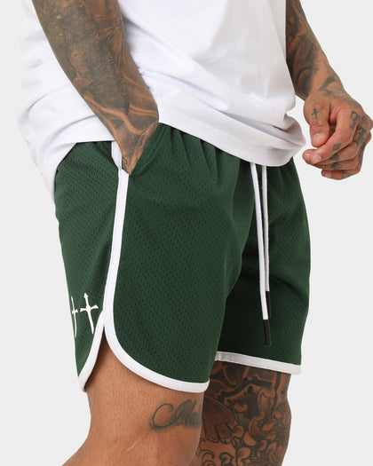 Saint Morta Icarus Mesh Shorts Dark Green/White