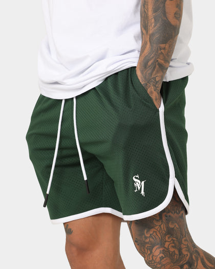 Saint Morta Icarus Mesh Shorts Dark Green/White