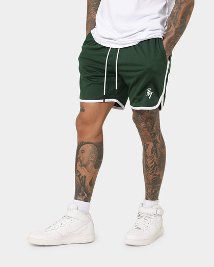 Saint Morta Icarus Mesh Shorts Dark Green/White