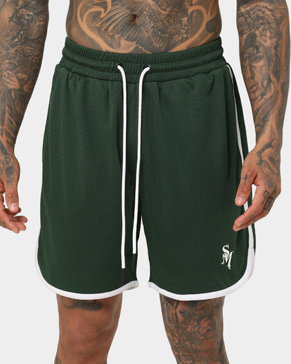 Saint Morta Icarus Mesh Shorts Dark Green/White