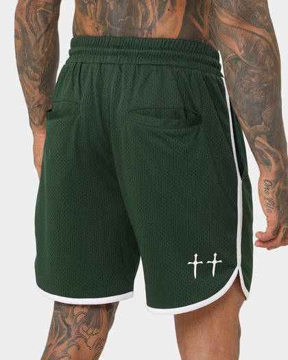 Saint Morta Icarus Mesh Shorts Dark Green/White