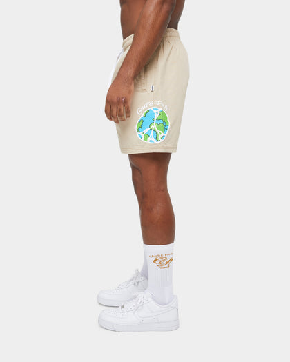 Carre World Peace Slide Shorts Stone