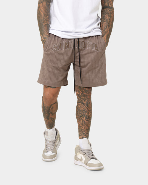 Saint Morta Kingdom Basketball Shorts Dark Brown