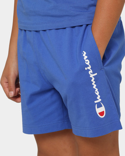 Champion Kids' Jersey Script Shorts Blue Melody